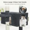 imagePAWZ Road Heavy Duty Cat Tree for Large Cats 81 Inches Tall Cat Tower with 2 Perches 2 Condos and Spacious Hammock XL Extra Large Condo with 7 Scratching Posts for 20lb Adult CatsGrayDark Gray