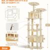 imagePAWZ Road Heavy Duty Cat Tree for Large Cats 81 Inches Tall Cat Tower with 2 Perches 2 Condos and Spacious Hammock XL Extra Large Condo with 7 Scratching Posts for 20lb Adult CatsGrayBeige