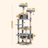 imagePAWZ Road Heavy Duty Cat Tree for Large Cats 81 Inches Tall Cat Tower with 2 Perches 2 Condos and Spacious Hammock XL Extra Large Condo with 7 Scratching Posts for 20lb Adult CatsGrayGray