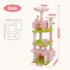 imagePAWZ Road Heavy Duty Cat Tree for Large Cats 81 Inches Tall Cat Tower with 2 Perches 2 Condos and Spacious Hammock XL Extra Large Condo with 7 Scratching Posts for 20lb Adult CatsGrayPink