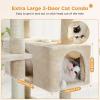 imagePAWZ Road Heavy Duty Cat Tree for Large Cats 81 Inches Tall Cat Tower with 2 Perches 2 Condos and Spacious Hammock XL Extra Large Condo with 7 Scratching Posts for 20lb Adult CatsGrayBeige