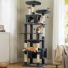 imagePAWZ Road Heavy Duty Cat Tree for Large Cats 81 Inches Tall Cat Tower with 2 Perches 2 Condos and Spacious Hammock XL Extra Large Condo with 7 Scratching Posts for 20lb Adult CatsGrayDark Gray