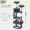 imagePAWZ Road Heavy Duty Cat Tree for Large Cats 81 Inches Tall Cat Tower with 2 Perches 2 Condos and Spacious Hammock XL Extra Large Condo with 7 Scratching Posts for 20lb Adult CatsGrayDark Gray