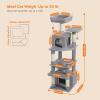 imagePAWZ Road Heavy Duty Cat Tree for Large Cats 81 Inches Tall Cat Tower with 2 Perches 2 Condos and Spacious Hammock XL Extra Large Condo with 7 Scratching Posts for 20lb Adult CatsGrayGray