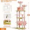 imagePAWZ Road Heavy Duty Cat Tree for Large Cats 81 Inches Tall Cat Tower with 2 Perches 2 Condos and Spacious Hammock XL Extra Large Condo with 7 Scratching Posts for 20lb Adult CatsGrayPink