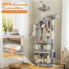 imagePAWZ Road Heavy Duty Cat Tree for Large Cats 81 Inches Tall Cat Tower with 2 Perches 2 Condos and Spacious Hammock XL Extra Large Condo with 7 Scratching Posts for 20lb Adult CatsGrayGray