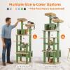imagePAWZ Road Heavy Duty Cat Tree for Large Cats 81 Inches Tall Cat Tower with 2 Perches 2 Condos and Spacious Hammock XL Extra Large Condo with 7 Scratching Posts for 20lb Adult CatsGrayGreen