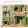 imagePAWZ Road Heavy Duty Cat Tree for Large Cats 81 Inches Tall Cat Tower with 2 Perches 2 Condos and Spacious Hammock XL Extra Large Condo with 7 Scratching Posts for 20lb Adult CatsGrayGreen