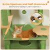 imagePAWZ Road Heavy Duty Cat Tree for Large Cats 81 Inches Tall Cat Tower with 2 Perches 2 Condos and Spacious Hammock XL Extra Large Condo with 7 Scratching Posts for 20lb Adult CatsGrayGreen