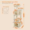 imagePAWZ Road Heavy Duty Cat Tree for Large Cats 81 Inches Tall Cat Tower with 2 Perches 2 Condos and Spacious Hammock XL Extra Large Condo with 7 Scratching Posts for 20lb Adult CatsGrayBeige