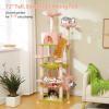 imagePAWZ Road Heavy Duty Cat Tree for Large Cats 81 Inches Tall Cat Tower with 2 Perches 2 Condos and Spacious Hammock XL Extra Large Condo with 7 Scratching Posts for 20lb Adult CatsGrayPink