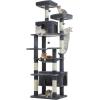 imagePAWZ Road Heavy Duty Cat Tree for Large Cats 81 Inches Tall Cat Tower with 2 Perches 2 Condos and Spacious Hammock XL Extra Large Condo with 7 Scratching Posts for 20lb Adult CatsGrayDark Gray