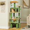 imagePAWZ Road Heavy Duty Cat Tree for Large Cats 81 Inches Tall Cat Tower with 2 Perches 2 Condos and Spacious Hammock XL Extra Large Condo with 7 Scratching Posts for 20lb Adult CatsGrayGreen