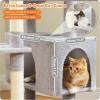 imagePAWZ Road Heavy Duty Cat Tree for Large Cats 81 Inches Tall Cat Tower with 2 Perches 2 Condos and Spacious Hammock XL Extra Large Condo with 7 Scratching Posts for 20lb Adult CatsGrayGray