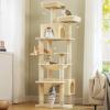 imagePAWZ Road Heavy Duty Cat Tree for Large Cats 81 Inches Tall Cat Tower with 2 Perches 2 Condos and Spacious Hammock XL Extra Large Condo with 7 Scratching Posts for 20lb Adult CatsGrayBeige