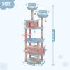 imagePAWZ Road Heavy Duty Cat Tree for Large Cats 81 Inches Tall Cat Tower with 2 Perches 2 Condos and Spacious Hammock XL Extra Large Condo with 7 Scratching Posts for 20lb Adult CatsGrayBlue