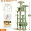 imagePAWZ Road Heavy Duty Cat Tree for Large Cats 81 Inches Tall Cat Tower with 2 Perches 2 Condos and Spacious Hammock XL Extra Large Condo with 7 Scratching Posts for 20lb Adult CatsGrayGreen