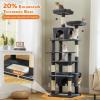 imagePAWZ Road Heavy Duty Cat Tree for Large Cats 81 Inches Tall Cat Tower with 2 Perches 2 Condos and Spacious Hammock XL Extra Large Condo with 7 Scratching Posts for 20lb Adult CatsGrayDark Gray