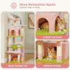 imagePAWZ Road Heavy Duty Cat Tree for Large Cats 81 Inches Tall Cat Tower with 2 Perches 2 Condos and Spacious Hammock XL Extra Large Condo with 7 Scratching Posts for 20lb Adult CatsGrayPink