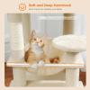 imagePAWZ Road Heavy Duty Cat Tree for Large Cats 81 Inches Tall Cat Tower with 2 Perches 2 Condos and Spacious Hammock XL Extra Large Condo with 7 Scratching Posts for 20lb Adult CatsGrayBeige