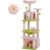 imagePAWZ Road Heavy Duty Cat Tree for Large Cats 81 Inches Tall Cat Tower with 2 Perches 2 Condos and Spacious Hammock XL Extra Large Condo with 7 Scratching Posts for 20lb Adult CatsGrayPink