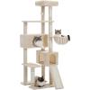 imagePAWZ Road Cat Tree 516 Inches Cat Tower with Dual Condos Spacious Perch Cozy Basket and SisalCovered Scratching Posts for Indoor Cats BeigeBeige