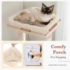 imagePAWZ Road Cat Tree 516 Inches Cat Tower with Dual Condos Spacious Perch Cozy Basket and SisalCovered Scratching Posts for Indoor Cats BeigeBeige