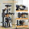 imagePAWZ Road Cat Tree 516 Inches Cat Tower with Dual Condos Spacious Perch Cozy Basket and SisalCovered Scratching Posts for Indoor Cats BeigeDark Gray