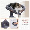 imagePAWZ Road Cat Tree 516 Inches Cat Tower with Dual Condos Spacious Perch Cozy Basket and SisalCovered Scratching Posts for Indoor Cats BeigeDark Gray