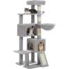 imagePAWZ Road Cat Tree 516 Inches Cat Tower with Dual Condos Spacious Perch Cozy Basket and SisalCovered Scratching Posts for Indoor Cats BeigeGray