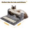 imagePAWZ Road Cat Tree for Indoor Cats 26 Inches Cat Tower with Large Perch Private Condo Small Cat Condo with Spring Ball ampamp 2 Scratching Posts for CatsGrayCat Post