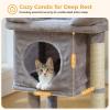 imagePAWZ Road Cat Tree for Indoor Cats 26 Inches Cat Tower with Large Perch Private Condo Small Cat Condo with Spring Ball ampamp 2 Scratching Posts for CatsGrayCat Post with Condo