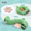 imagePAWZ Road Cat Tunnel Cactus Cat Donut Tunnel Collapsible Cat Tunnel Tube Dia38 inches with Flower Soft Mat for Indoor Cats and RabbitsGreen
