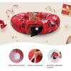 imagePAWZ Road Cat Tunnel Cactus Cat Donut Tunnel Collapsible Cat Tunnel Tube Dia38 inches with Flower Soft Mat for Indoor Cats and RabbitsRed