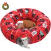 imagePAWZ Road Cat Tunnel Cactus Cat Donut Tunnel Collapsible Cat Tunnel Tube Dia38 inches with Flower Soft Mat for Indoor Cats and RabbitsRed