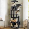 imagePAWZ Road Christmas Cat Tree 72 Inches Tall Cat Tower with 2 Perches 2 Condos and Spacious Hammock Attractive Cat House with Xmas Tree Scratcher 7 Scratching Posts for Large CatsDark Gray