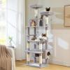 imagePAWZ Road Christmas Cat Tree 72 Inches Tall Cat Tower with 2 Perches 2 Condos and Spacious Hammock Attractive Cat House with Xmas Tree Scratcher 7 Scratching Posts for Large CatsGray