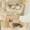 imagePAWZ Road Christmas Cat Tree 72 Inches Tall Cat Tower with 2 Perches 2 Condos and Spacious Hammock Attractive Cat House with Xmas Tree Scratcher 7 Scratching Posts for Large CatsBeige