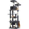 imagePAWZ Road Christmas Cat Tree 72 Inches Tall Cat Tower with 2 Perches 2 Condos and Spacious Hammock Attractive Cat House with Xmas Tree Scratcher 7 Scratching Posts for Large CatsDark Gray