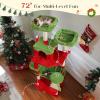 imagePAWZ Road Christmas Cat Tree 72 Inches Tall Cat Tower with 2 Perches 2 Condos and Spacious Hammock Attractive Cat House with Xmas Tree Scratcher 7 Scratching Posts for Large CatsRed Green