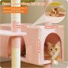 imagePAWZ Road Christmas Cat Tree 72 Inches Tall Cat Tower with 2 Perches 2 Condos and Spacious Hammock Attractive Cat House with Xmas Tree Scratcher 7 Scratching Posts for Large CatsPink