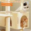 imagePAWZ Road Christmas Cat Tree 72 Inches Tall Cat Tower with 2 Perches 2 Condos and Spacious Hammock Attractive Cat House with Xmas Tree Scratcher 7 Scratching Posts for Large CatsBeige