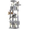 imagePAWZ Road Christmas Cat Tree 72 Inches Tall Cat Tower with 2 Perches 2 Condos and Spacious Hammock Attractive Cat House with Xmas Tree Scratcher 7 Scratching Posts for Large CatsGray