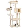 imagePAWZ Road Christmas Cat Tree 72 Inches Tall Cat Tower with 2 Perches 2 Condos and Spacious Hammock Attractive Cat House with Xmas Tree Scratcher 7 Scratching Posts for Large CatsBeige