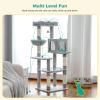 imagePAWZ Road Christmas Cat Tree 72 Inches Tall Cat Tower with 2 Perches 2 Condos and Spacious Hammock Attractive Cat House with Xmas Tree Scratcher 7 Scratching Posts for Large CatsGray
