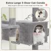 imagePAWZ Road Christmas Cat Tree 72 Inches Tall Cat Tower with 2 Perches 2 Condos and Spacious Hammock Attractive Cat House with Xmas Tree Scratcher 7 Scratching Posts for Large CatsGray