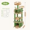 imagePAWZ Road Christmas Cat Tree 72 Inches Tall Cat Tower with 2 Perches 2 Condos and Spacious Hammock Attractive Cat House with Xmas Tree Scratcher 7 Scratching Posts for Large CatsGreen