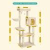 imagePAWZ Road Christmas Cat Tree 72 Inches Tall Cat Tower with 2 Perches 2 Condos and Spacious Hammock Attractive Cat House with Xmas Tree Scratcher 7 Scratching Posts for Large CatsBeige