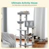 imagePAWZ Road Christmas Cat Tree 72 Inches Tall Cat Tower with 2 Perches 2 Condos and Spacious Hammock Attractive Cat House with Xmas Tree Scratcher 7 Scratching Posts for Large CatsGray