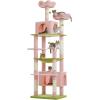 imagePAWZ Road Christmas Cat Tree 72 Inches Tall Cat Tower with 2 Perches 2 Condos and Spacious Hammock Attractive Cat House with Xmas Tree Scratcher 7 Scratching Posts for Large CatsPink